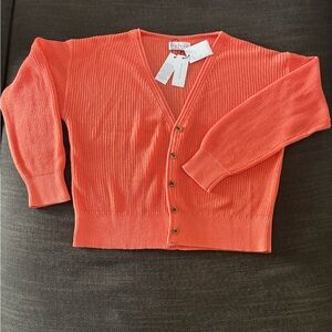 Velvet Coral Button-Up Cardigan NWT